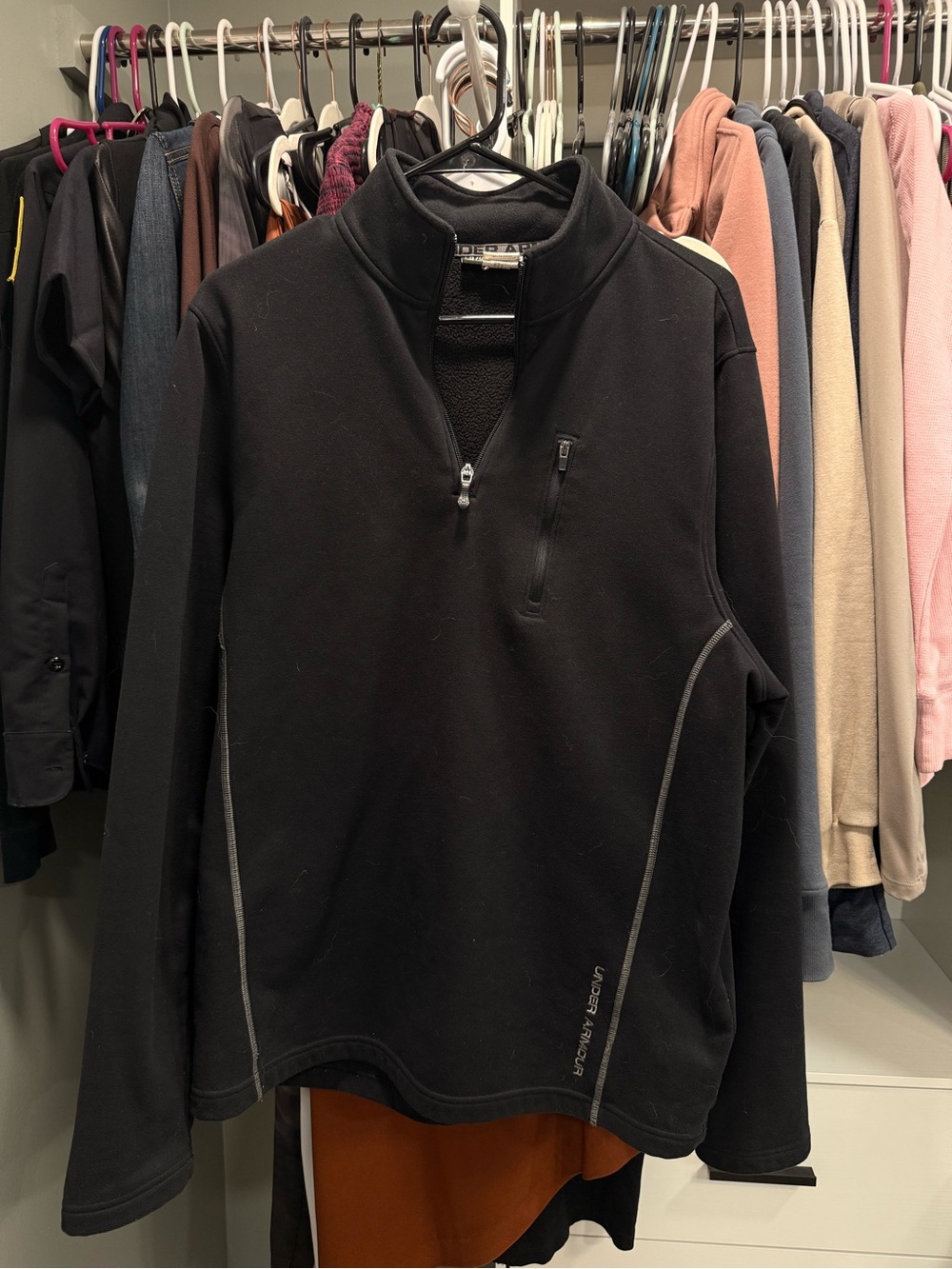 Men’s Under Armour Black Fleece 1/4 Zip LG